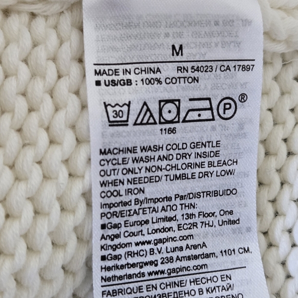 Banana Republic White Chunky Knit Boxy Oversized Cotton V Neck Sweater Medium - Picture 15 of 16